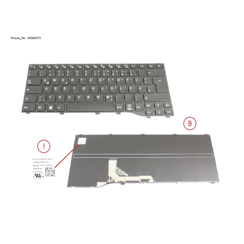 34082373 - KEYBOARD BLACK GERMANY WIN11