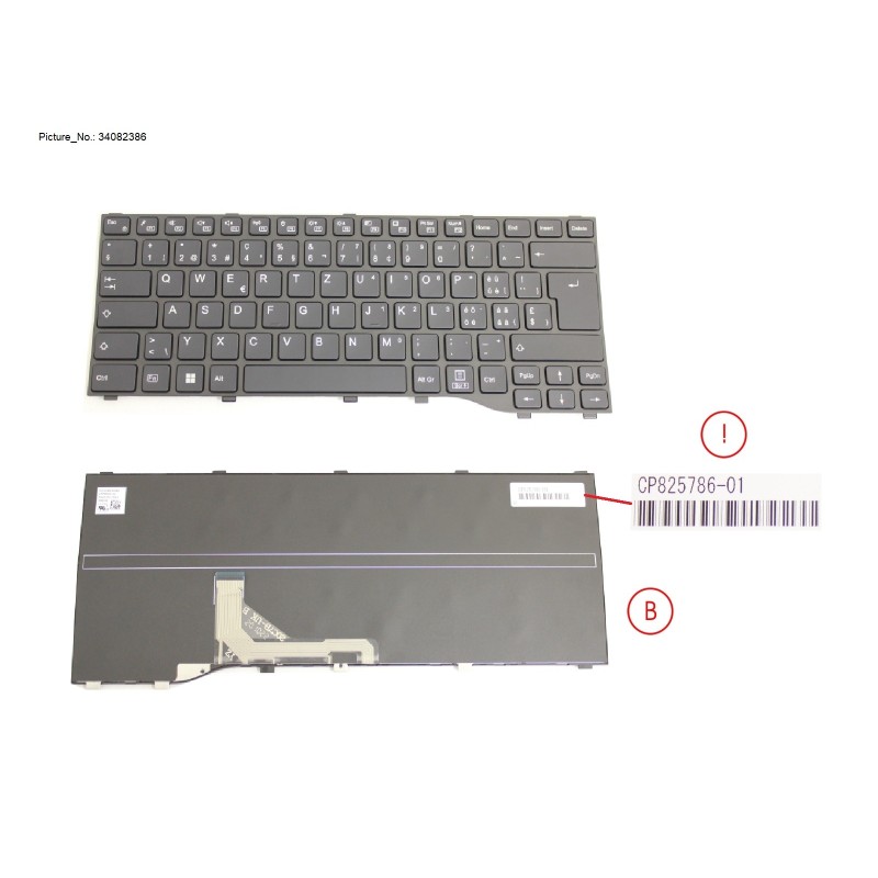 34082386 - KEYBOARD BLACK SWISS WIN11