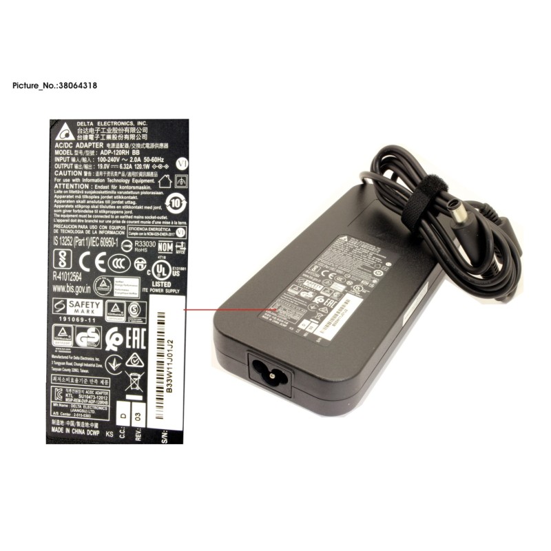 38064318 - AC ADAPTER (YVCJ/YVDL)