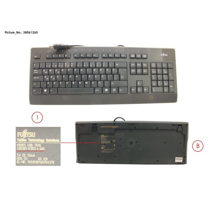 38061265 - KEYBOARD KB955 USB TR/Q