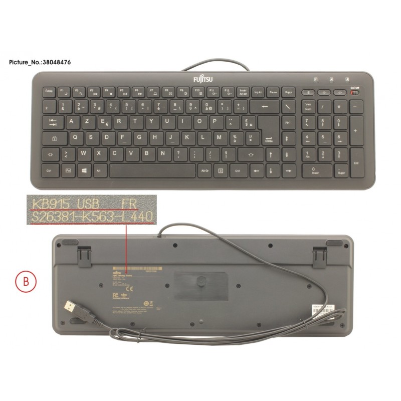 38048476 - KEYBOARD KB915 BACKLIGHT F