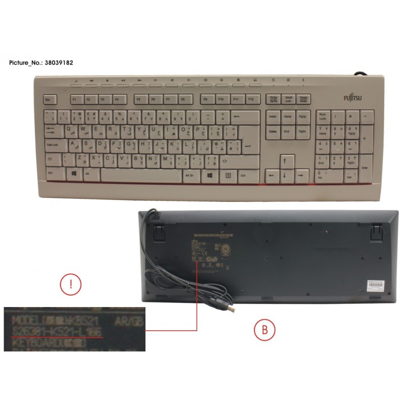 38039182 - KEYBOARD KB521 AR/GB