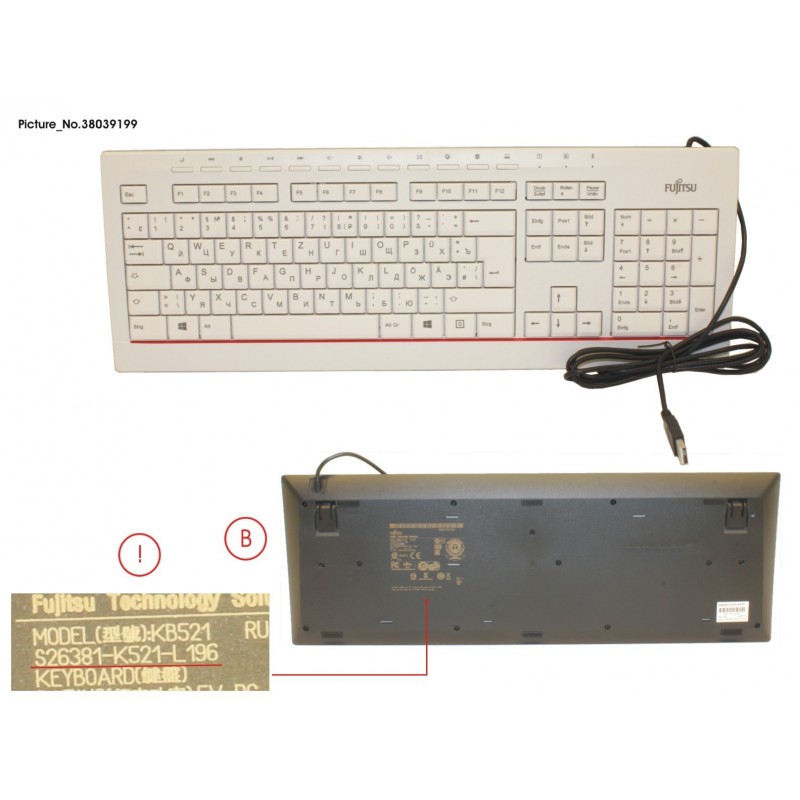 38039199 - KEYBOARD KB521 RU/DE