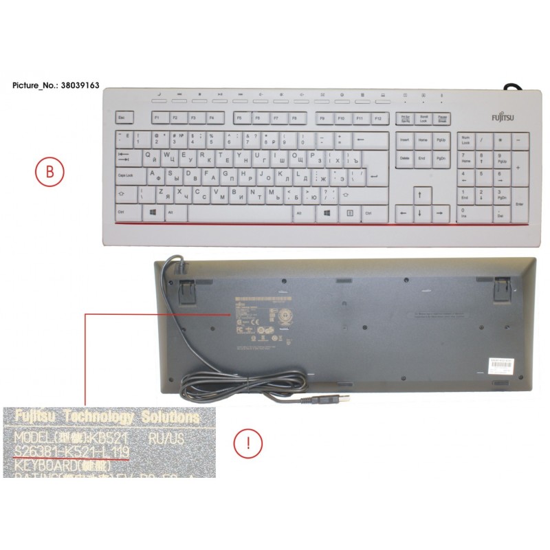 38039163 - KEYBOARD KB521 RU/US