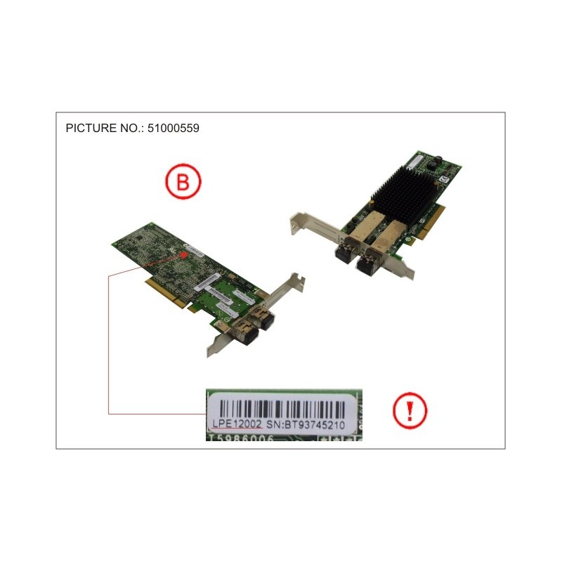 38008803 - FC CTRL 8GBIT/S LPE12002 MMF LC FH