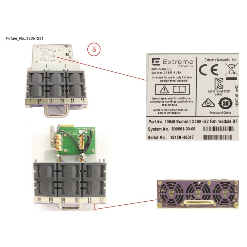 38061231 - FAN MODULE, BACK TO FRONT AIRFLOW