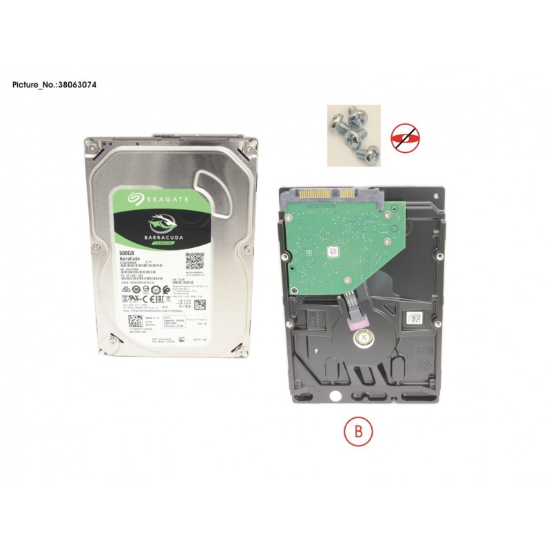 38063074 - HD SATA 6G 500GB 7.2K NO HOT PL 3.5' ECO