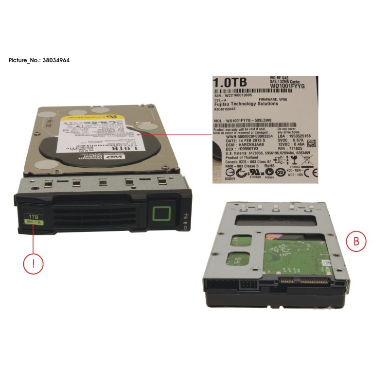 38034964 - HD SAS 6G 1TB 7.2K HOT PL 3.5' BC