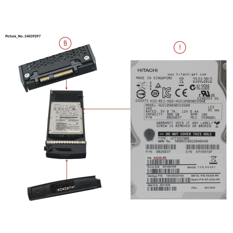 34039297 - DISK DRIVE,SAS,900GB,10K,2.5",DS2246