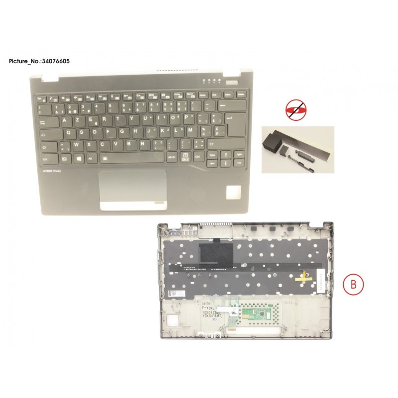 34076605 - UPPER ASSY INCL. KEYB BELGIUM FOR PV