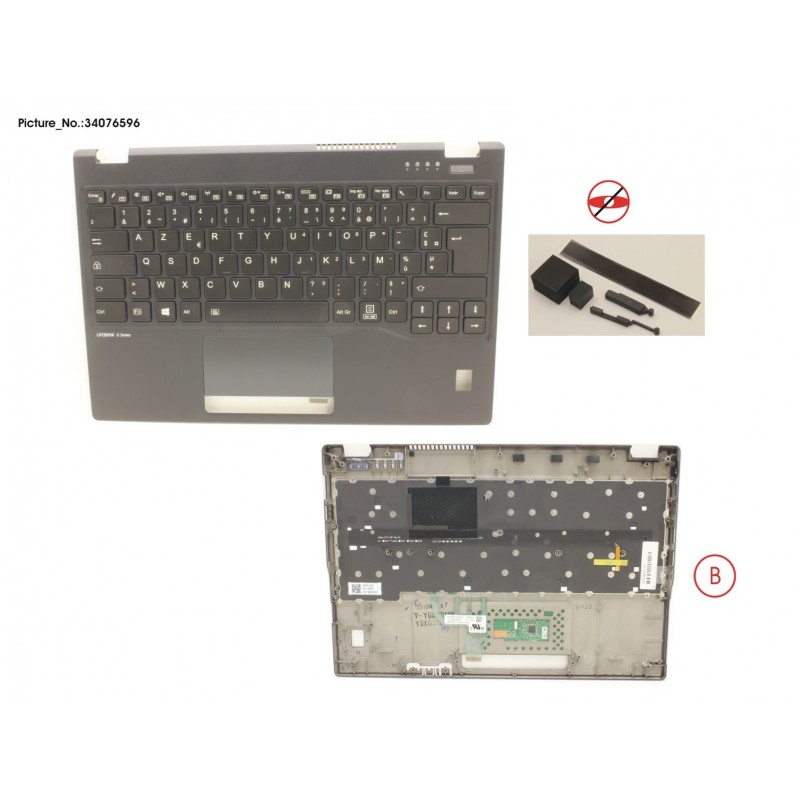 34076596 - UPPER ASSY INCL. KEYB FRANCE W/FP