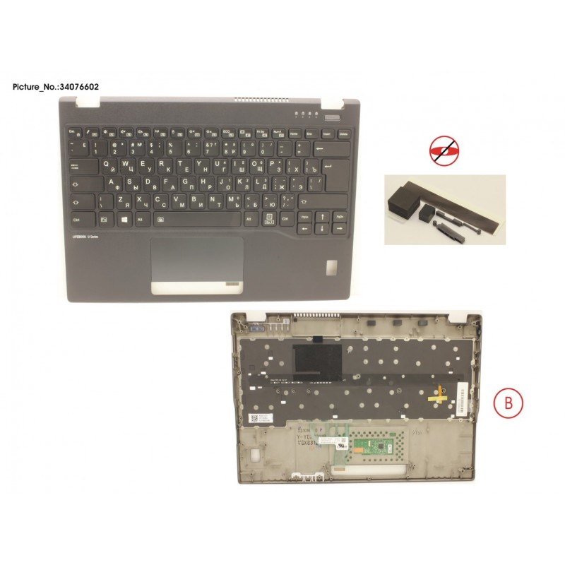 34076602 - UPPER ASSY INCL. KEYB RUS/US W/FP