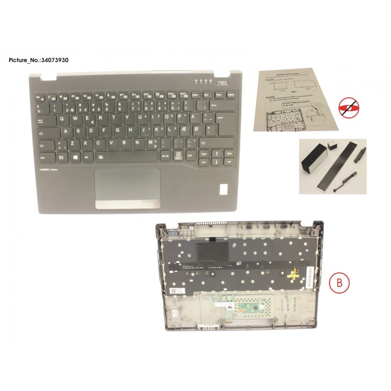 34073930 - UPPER ASSY INCL. KEYB DENMARK W/FP(TBT)