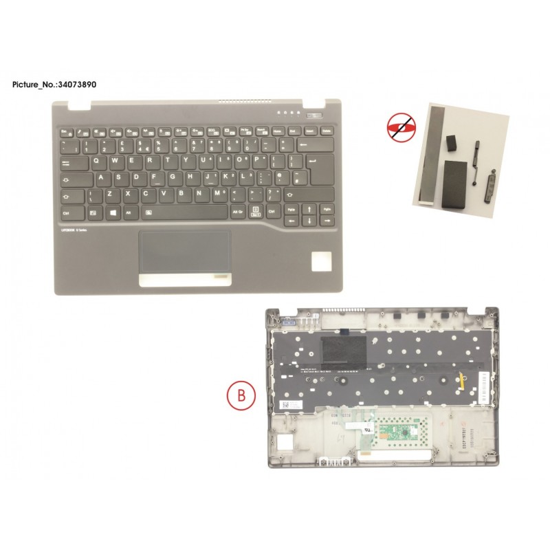 34073890 - UPPER ASSY INCL. KEYB UK FOR PV