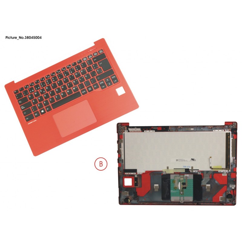 38045004 - UPPER ASSY RED INCL. KEYBOARD SPAIN