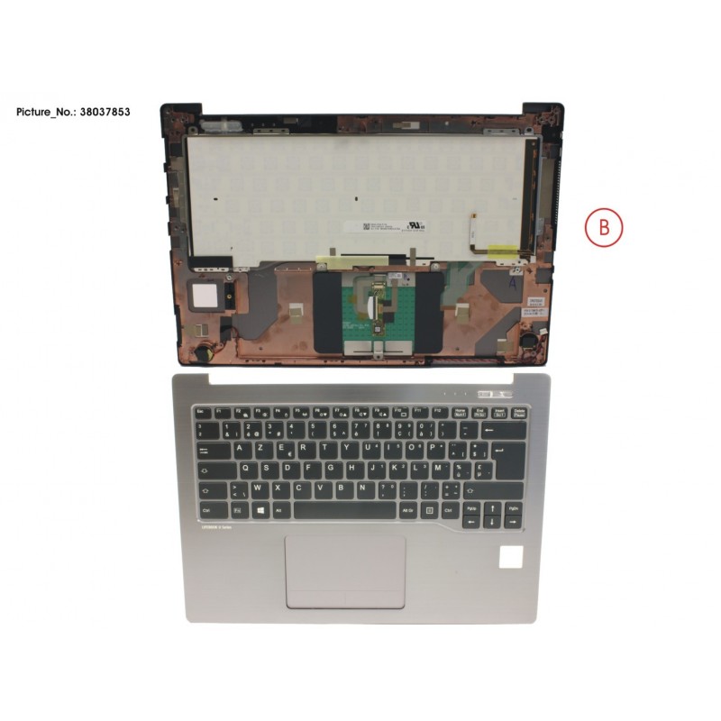 38037853 - UPPER ASSY SILV INCL. KEYBOARD BELGIUM