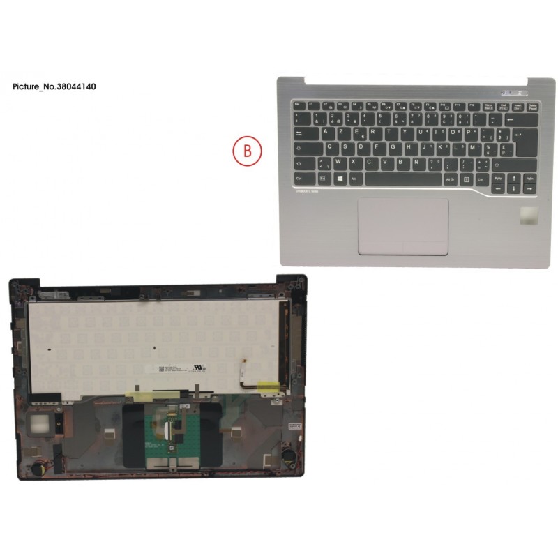 38044140 - UPPER ASSY SILV INCL. KEYBOARD BELGIUM