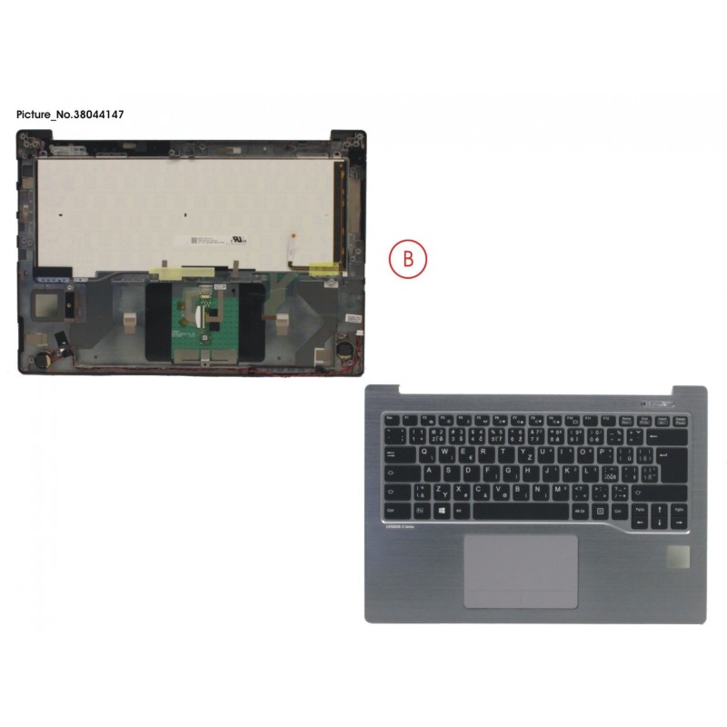 38044147 - UPPER ASSY SILV INCL. KEYBOARD CZECH/SLO