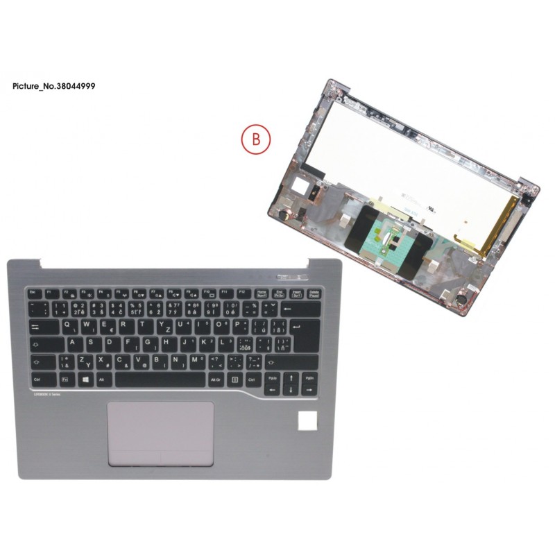 38044999 - UPPER ASSY SILV INCL. KEYBOARD CZECH/SLO