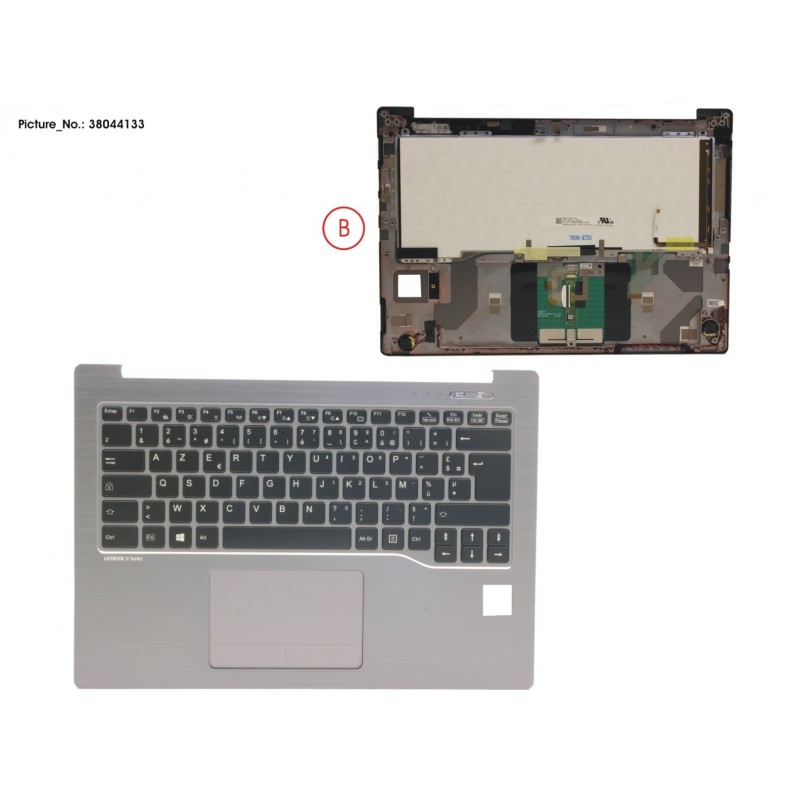 38044133 - UPPER ASSY SILV INCL. KEYBOARD FRANCE