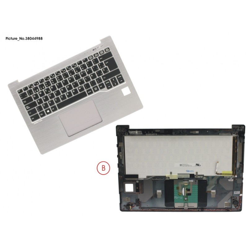 38044988 - UPPER ASSY SILV INCL. KEYBOARD SPAIN