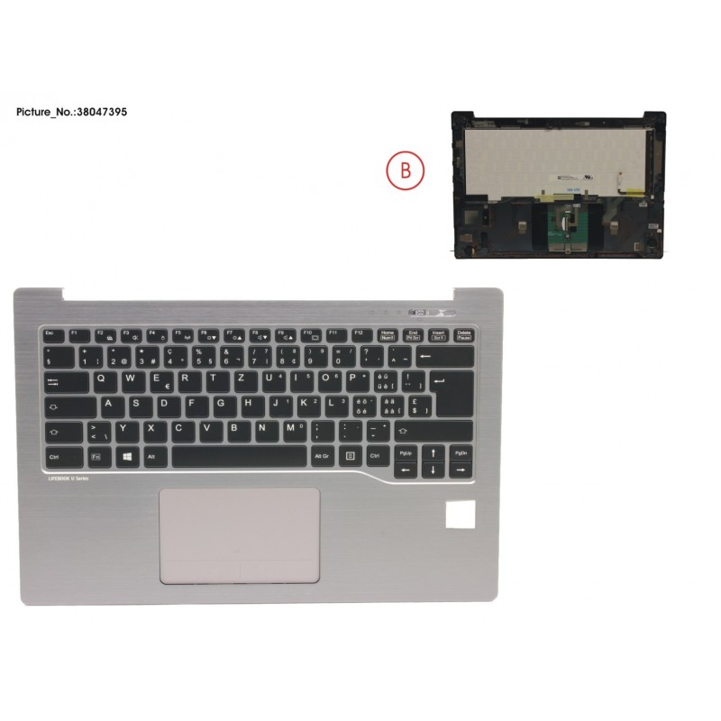 38047395 - UPPER ASSY SILV INCL. KEYBOARD SWISS