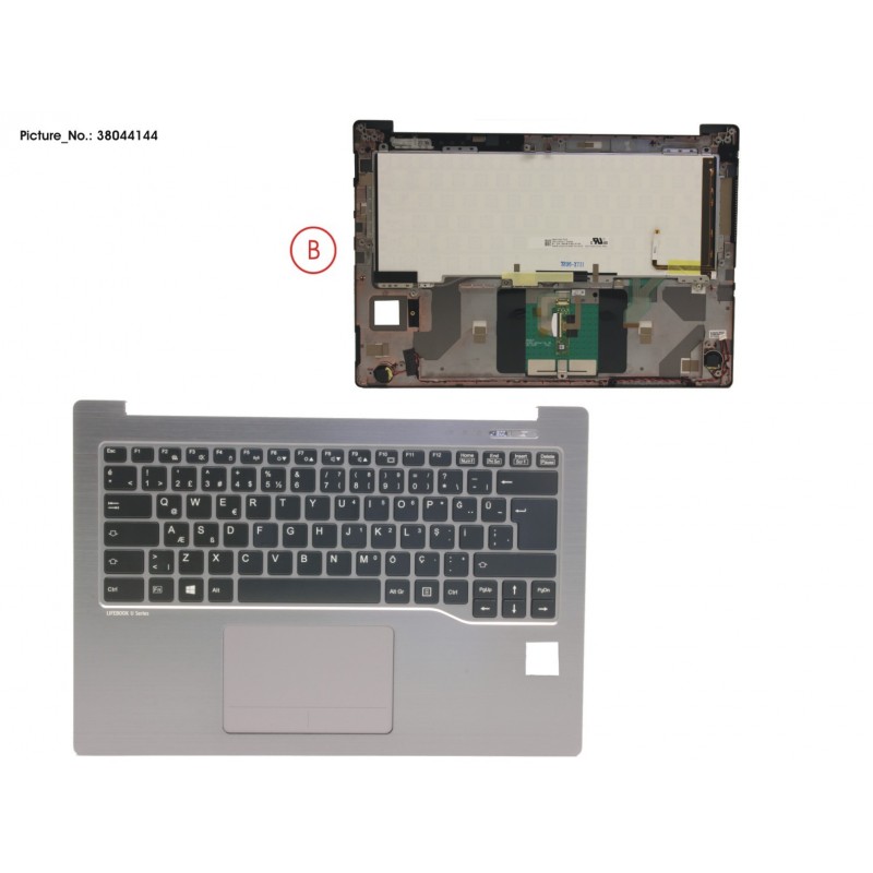 38044144 - UPPER ASSY SILV INCL. KEYBOARD TURKEY