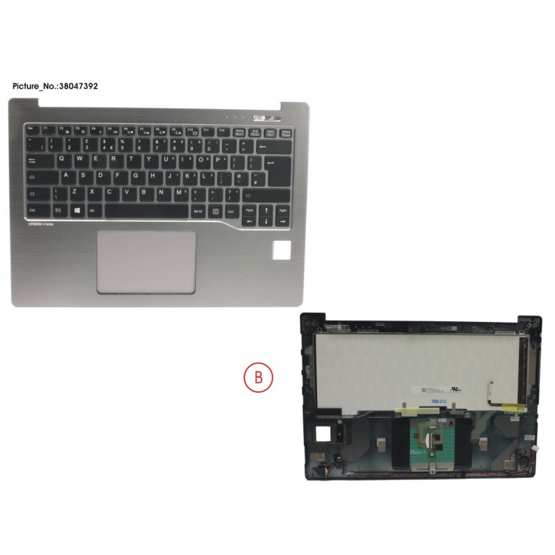 38047392 - UPPER ASSY SILV INCL. KEYBOARD UK