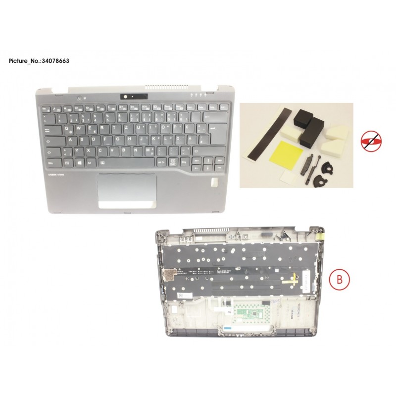 34078663 - UPPER ASSY INCL. KEYB GERMAN W/FP