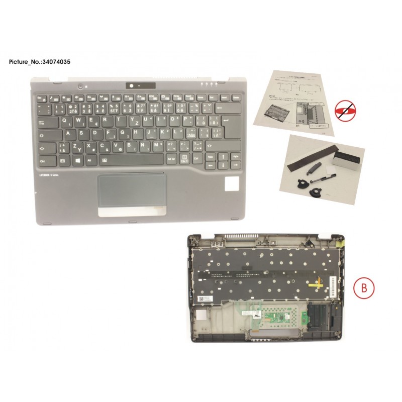 34074035 - UPPER ASSY INCL. KEYB CZ/SLO FOR PV