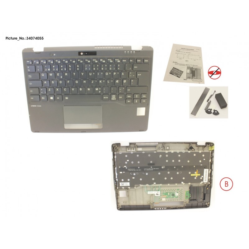 34074055 - UPPER ASSY INCL. KEYB DENMARK FOR PV