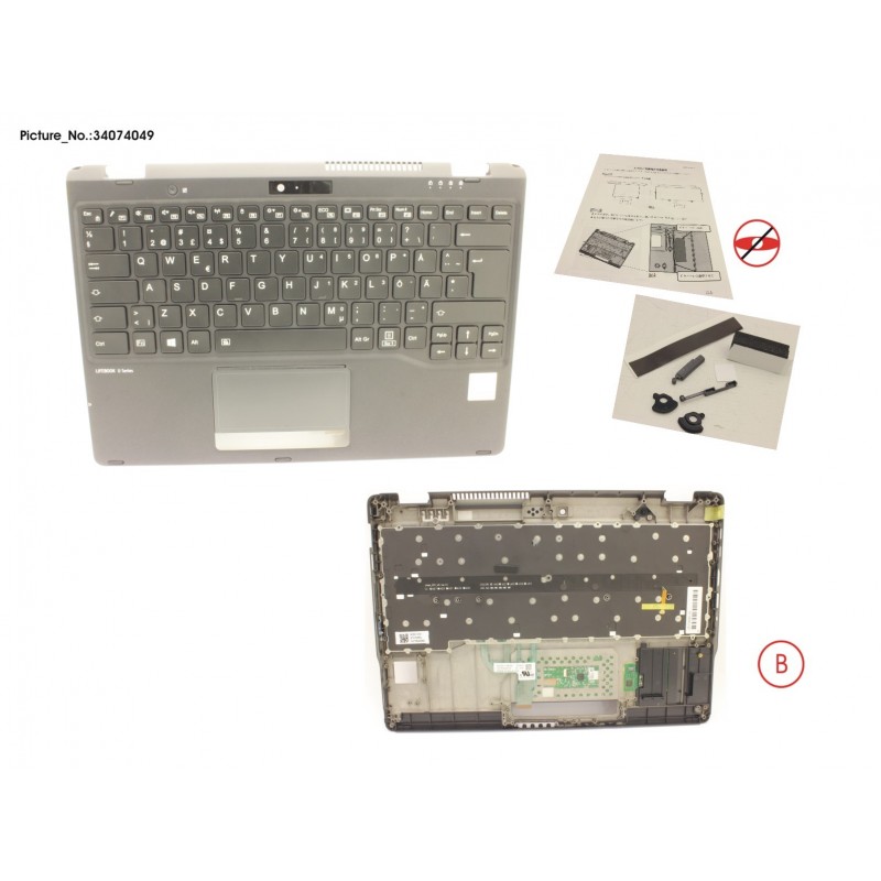 34074049 - UPPER ASSY INCL. KEYB SWE/FIN FOR PV