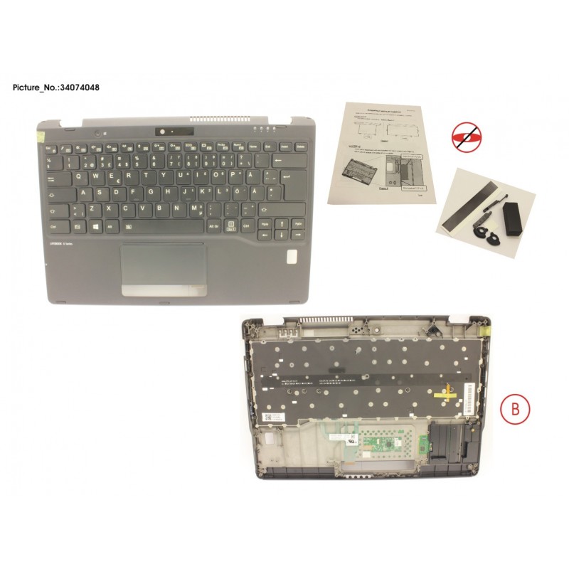 34074048 - UPPER ASSY INCL. KEYB SWE/FIN W/FP(TBT)