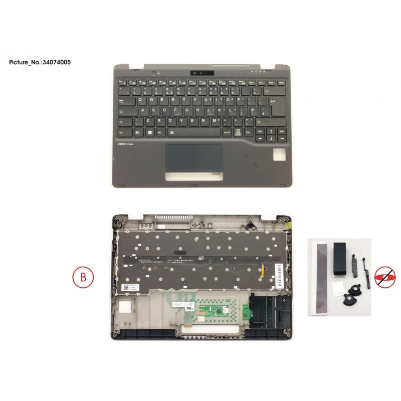 34074005 - UPPER ASSY INCL. KEYB UK FOR PV