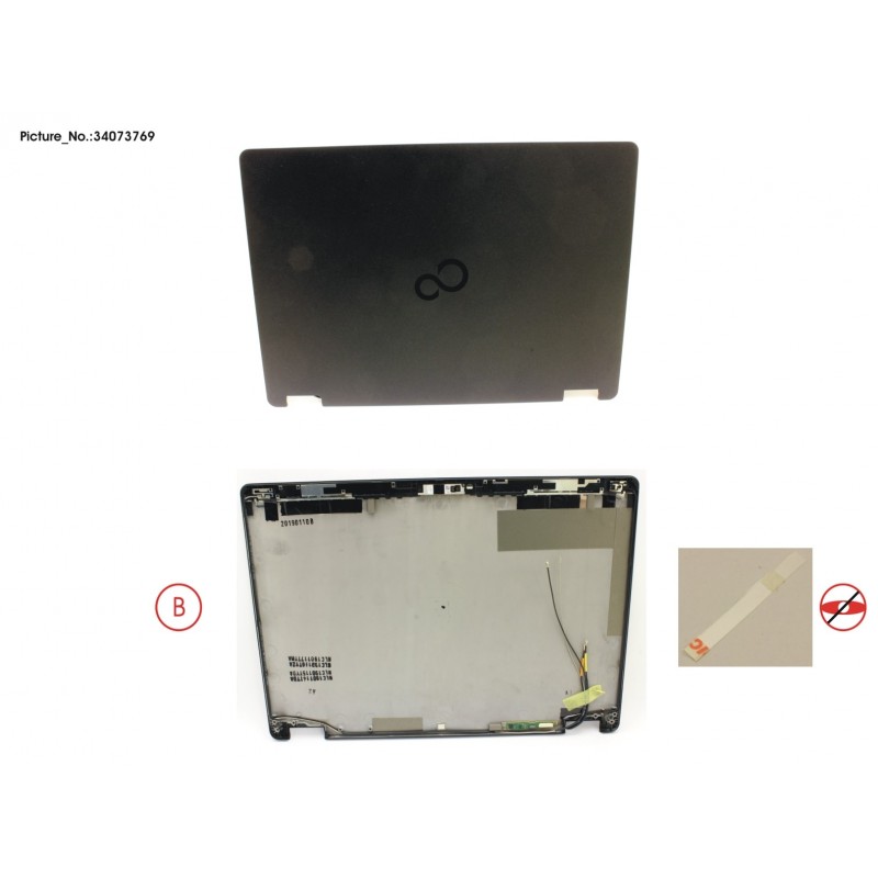 34073769 - LCD BACK COVER ASSY (FOR FHD,W/MIC,WWAN)