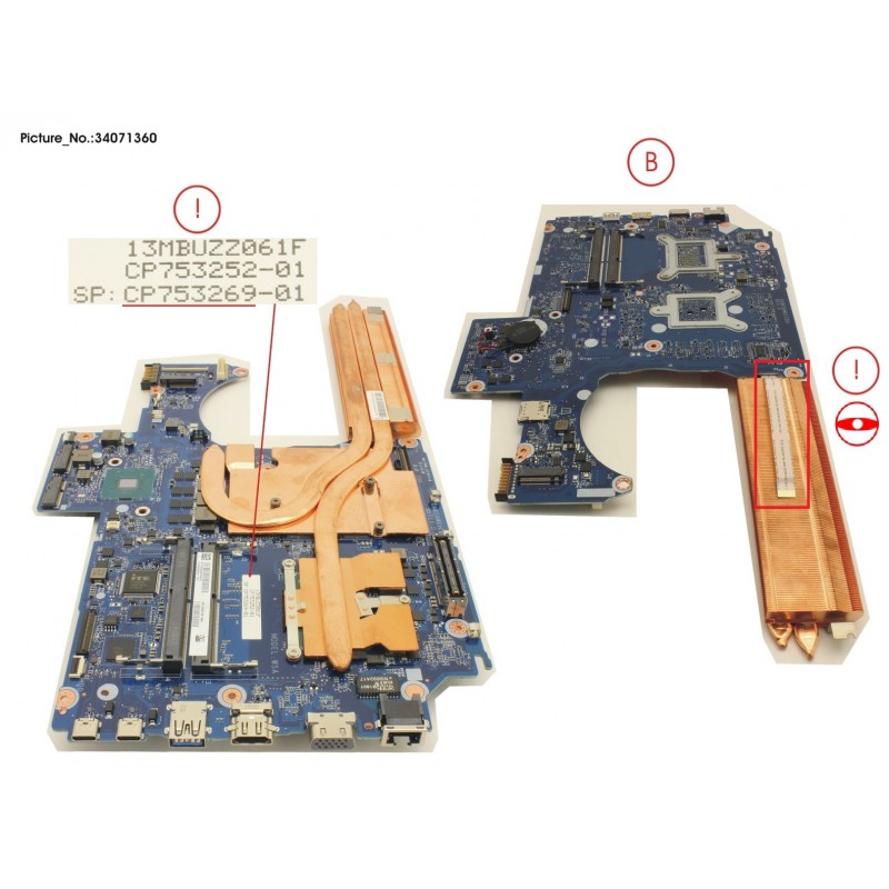 34071360 - MAINBOARD ASSY I7-8850H P3200 N18E-Q1