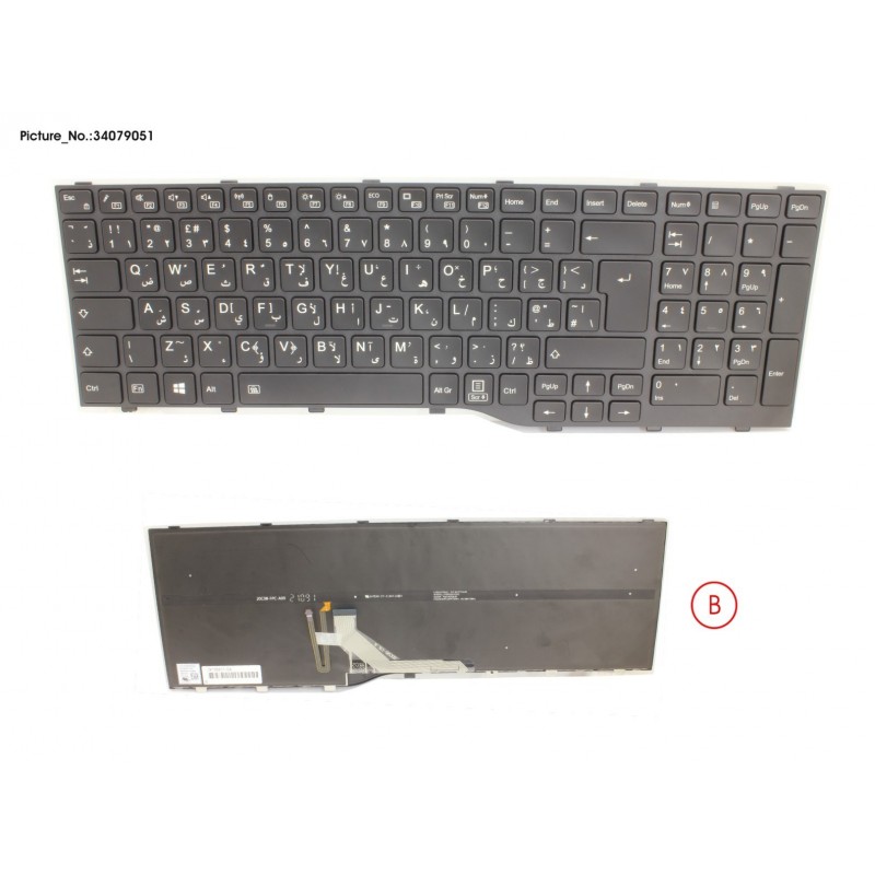 34079051 - KEYBOARD BLACK W/ BL ARABIC/UK