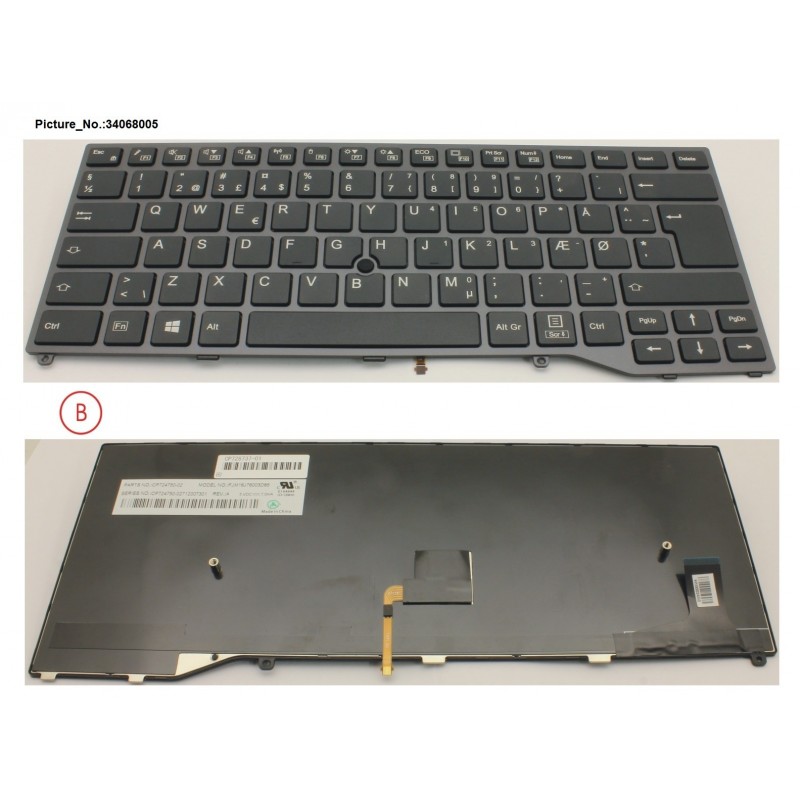 34068005 - KEYBOARD BLACK W/ TS DENMARK