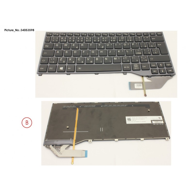 34053598 - KEYBOARD BLACK W/ BL CZECH/SLOVAKIA