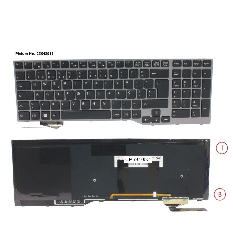 38042985 - KEYBOARD 10KEY BLACK W/ BL PORTUGAL