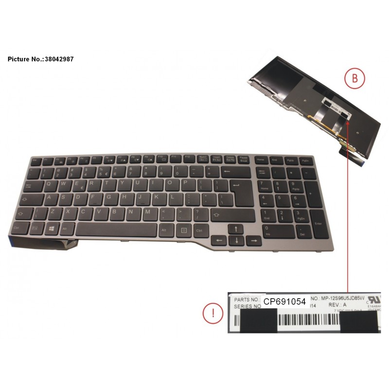 38042987 - KEYBOARD 10KEY BLACK W/ BL US