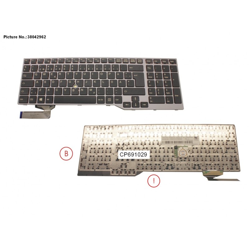 38042962 - KEYBOARD 10KEY BLACK W/ TS SWE/FINLAND