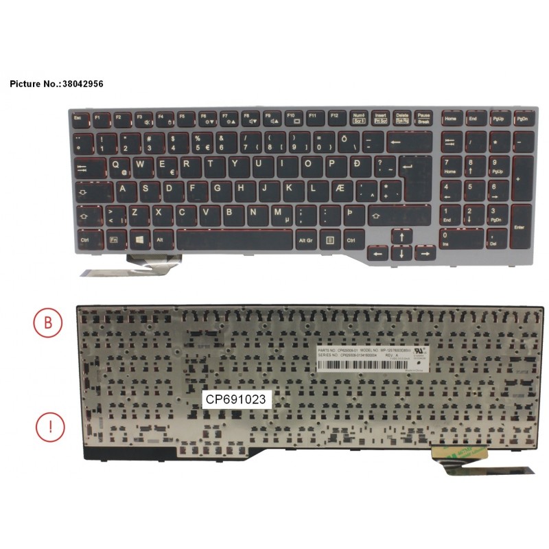 38042956 - KEYBOARD 10KEY BLACK W/O TS ICELAND