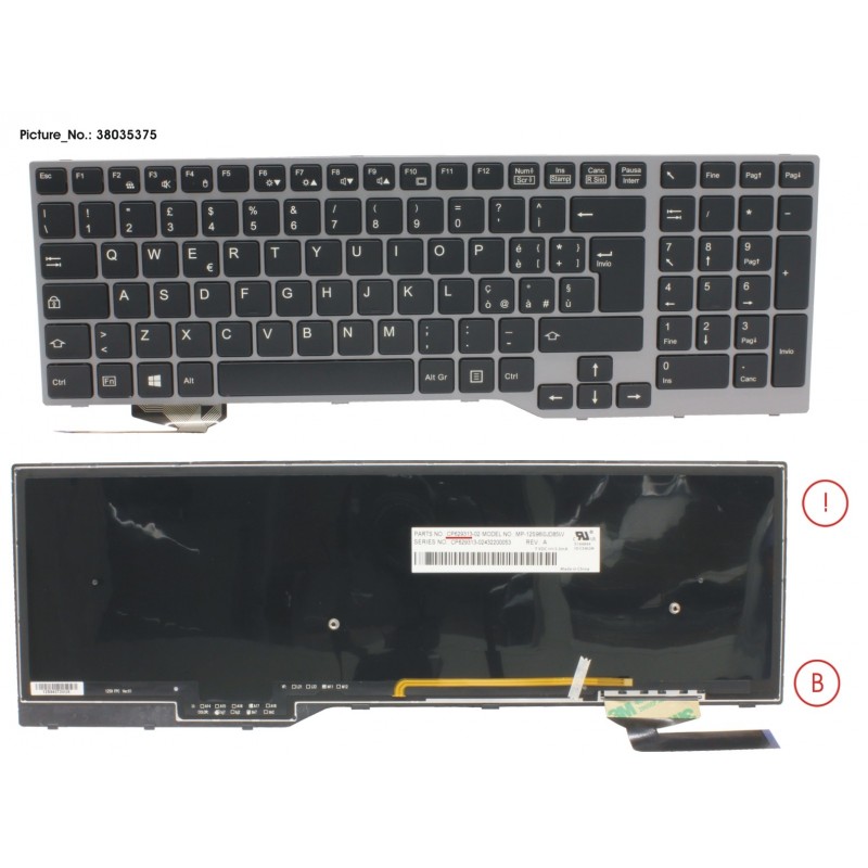 38035375 - KEYBOARD 10KEY BLACK W/ BL ITALY